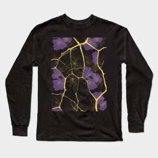 Irises. Japanese Kintsugi Pattern Long Sleeve T-Shirt